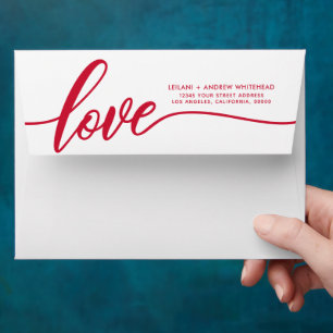 Red Hand-Lettered Love Envelope