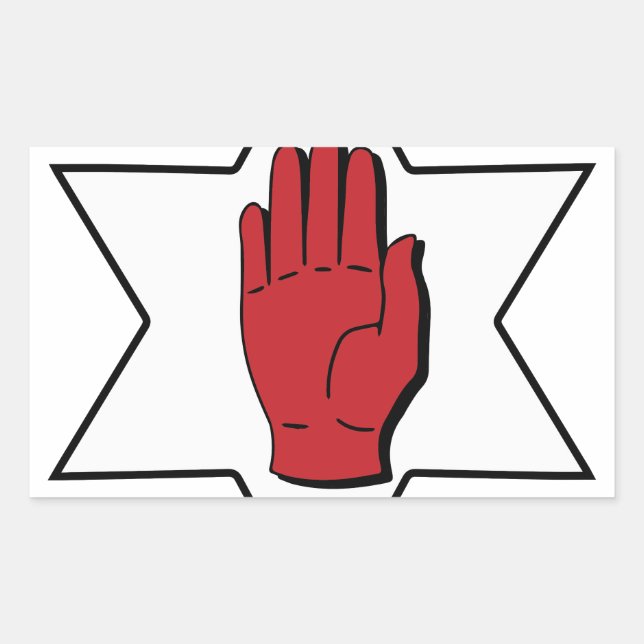 Red Hand of Ulster Rectangular Sticker (Front)