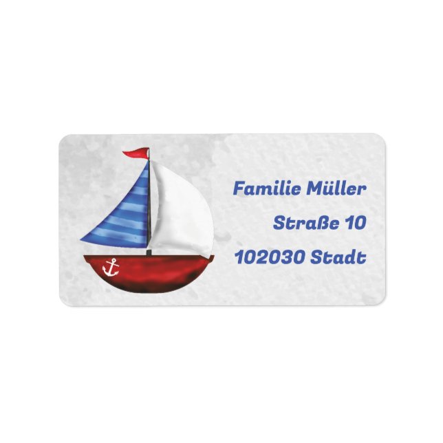 Red - hand painting | maritime label (Front)