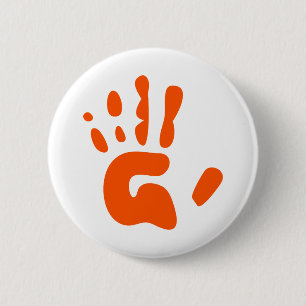 Red Hand Print 6 Cm Round Badge