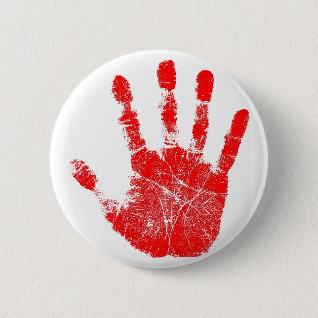Red Hand Print Button (Front)