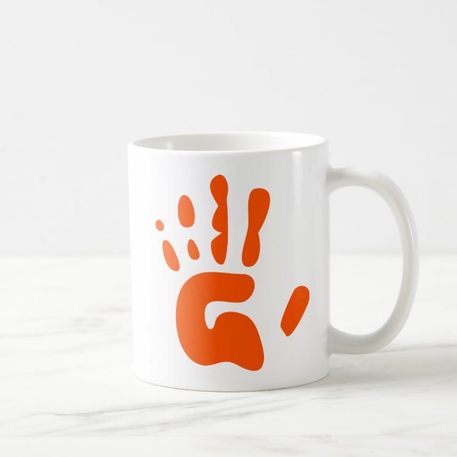 Red Hand Print Coffee Mug (Right)