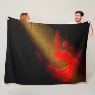 Red Hand Print Fleece Blanket