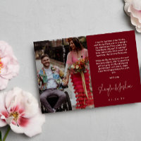 Red Hand-writing Script Photo Wedding Thank You