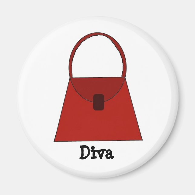 Red Handbag - Diva Magnet (Front)