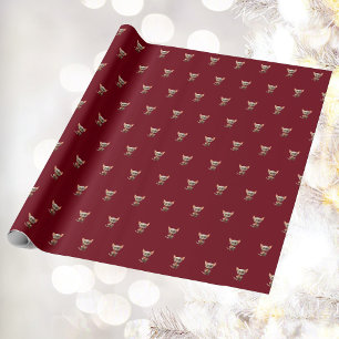 Red-Handed Christmas Cat Wrapping Paper