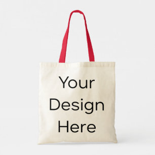 Red Handle Canvas Tote Bag