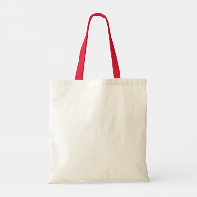 Red Handle Canvas Tote Bag (Back)