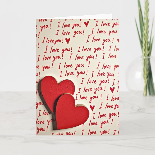 Red Handwritten Valentines Love Card (Front)