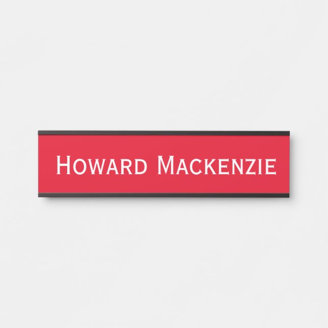 Red Hanging Door Sign Name Plate (Front)