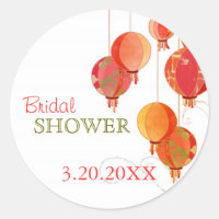 Red Hanging Lanterns Bridal Shower