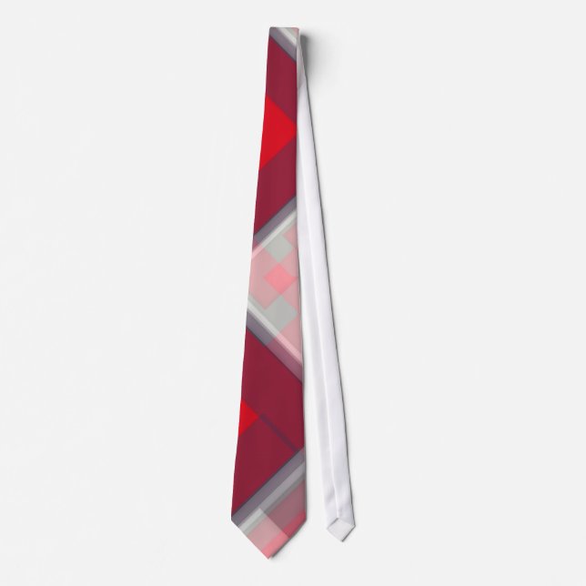 Red Hanky Abstract Design Fashion Neck Tie (Front)