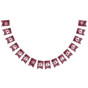 Red Happy Birthday Painting Splatter Bunting Flags