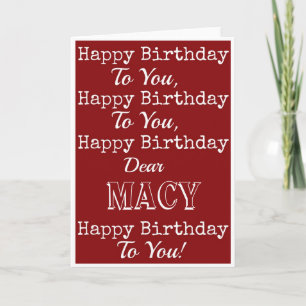 Red Happy Birthday Song Greeting Card