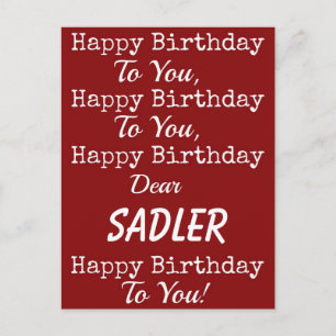 Red Happy Birthday Song Postcard