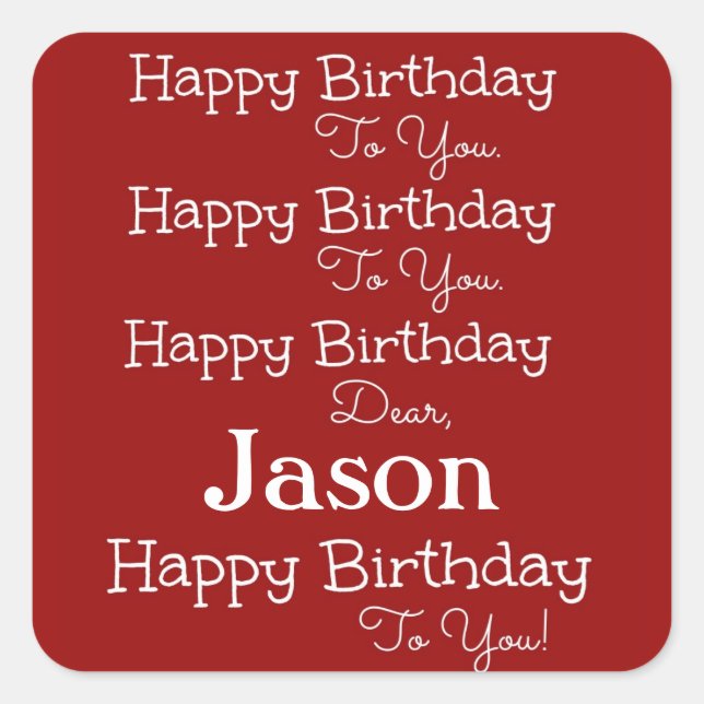 Red Happy Birthday Song Stickers (Front)