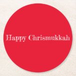 Red Happy Chrismukkah Coaster<br><div class="desc">Happy Chrismukkah coaster.</div>