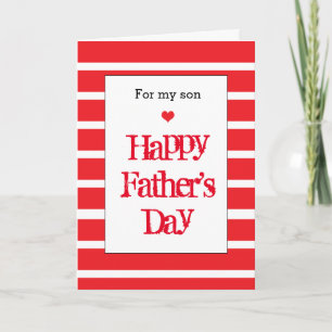 Red Happy Father's Day Son Card