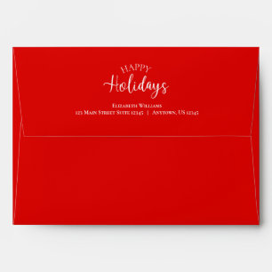 Red Happy Holidays Christmas Envelope