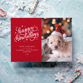 Red Happy Howlidays Christmas Holiday Card