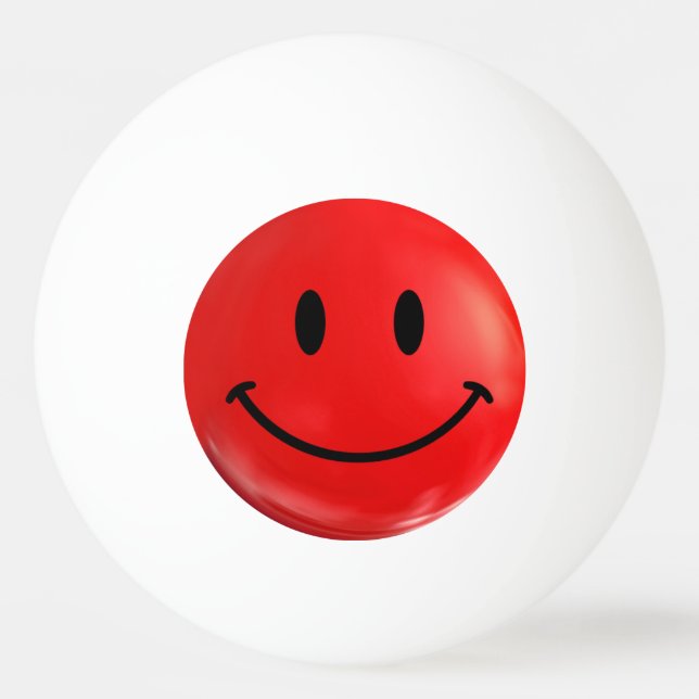 Red Happy Sad Bi Polar Ping Pong Ball (Front)