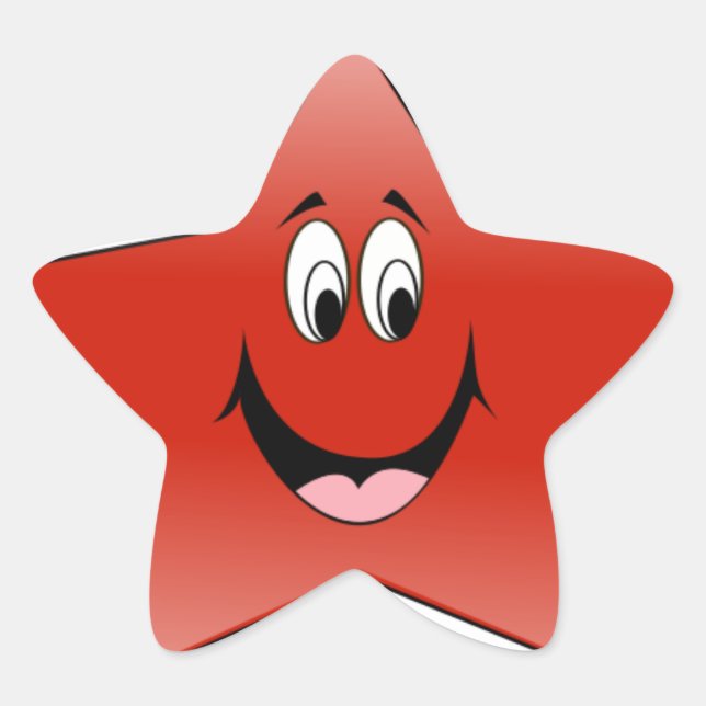 Red Happy Star Star Sticker (Front)