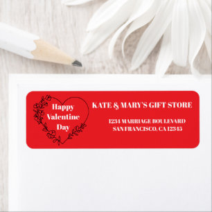 Red Happy Valentine's Day Business Name Website