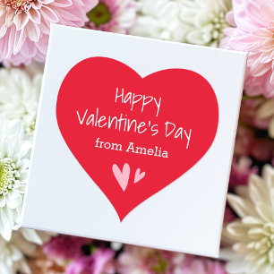 Red Happy Valentine's Day from custom Name Heart Sticker