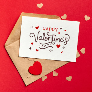 Red Happy Valentine's Day Holiday Card