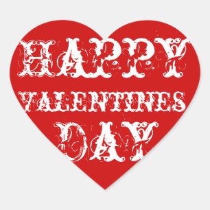 Red Happy Valentines Day Stickers
