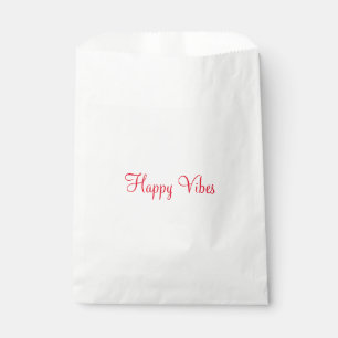 Red happy vibes holiday simple minimal calligraphy favour bags