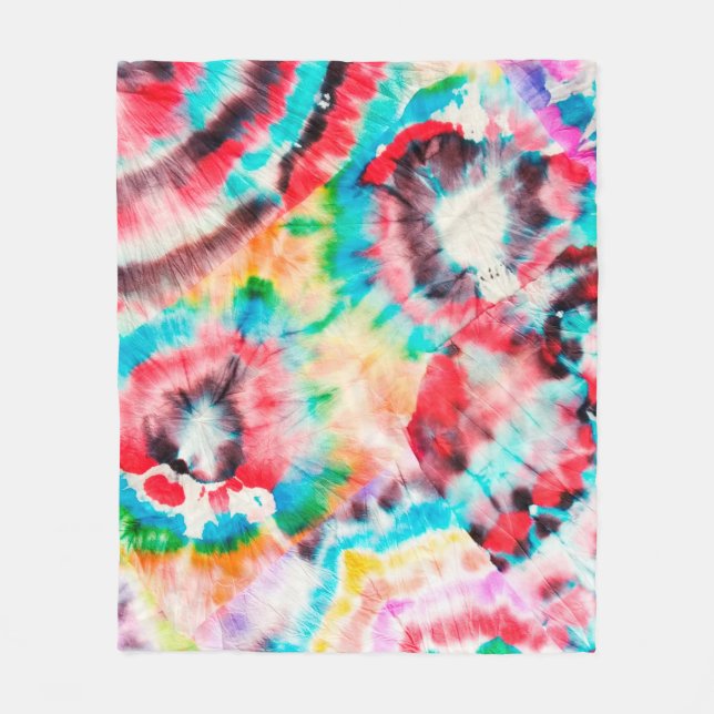 Red Hard Grunge. Shibori Pattern. Golden Brush Gra Fleece Blanket (Front)