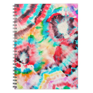 Red Hard Grunge. Shibori Pattern. Golden Brush Gra Notebook