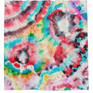 Red Hard Grunge. Shibori Pattern. Golden Brush Gra Shower Curtain