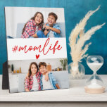 Red Hashtag Momlife 2 Photos Custom Plaque<br><div class="desc">Celebrate the joy of motherhood with the Red Hashtag Momlife 2 Photos Custom Plaque. Featuring a vibrant red background and the trendy "#Momlife" text in bold white typography, this customisable plaque allows you to add two cherished photos, making it a heartfelt keepsake. Perfect for displaying on desks, shelves, or walls,...</div>