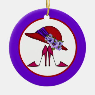 Red Hat 2 Ceramic Tree Decoration