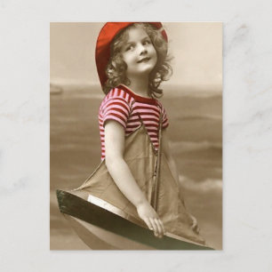 Red Hat and Sailboat Postcard