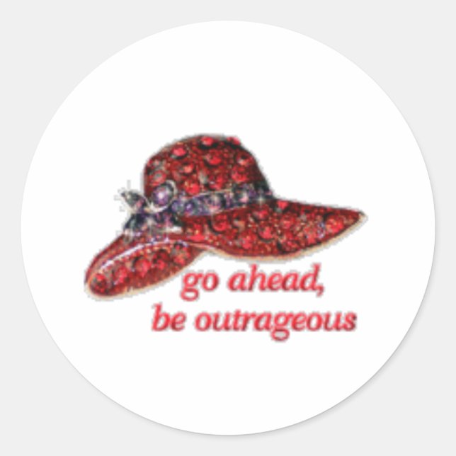red hat classic round sticker (Front)