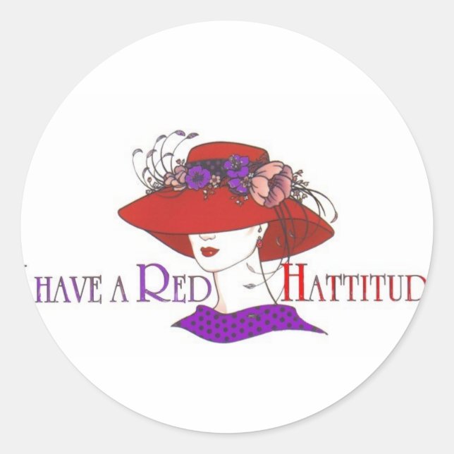 red hat classic round sticker (Front)