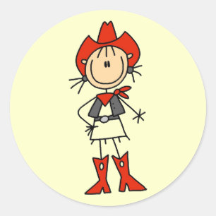 Red Hat Cowgirl Tshirts and Gifts Classic Round Sticker