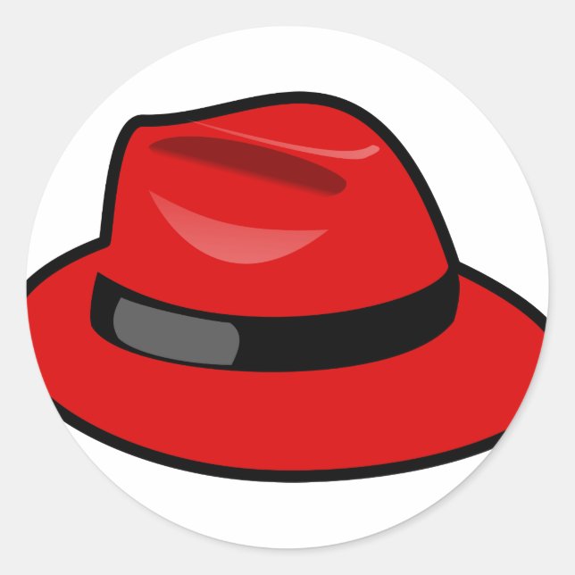 Red Hat Fedora Classic Round Sticker (Front)