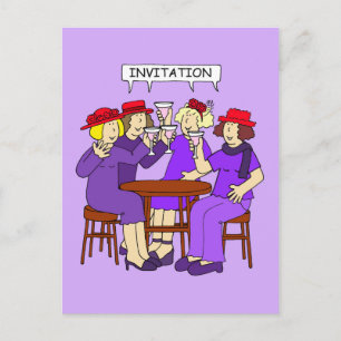 Red Hat Ladies Invitation Postcard