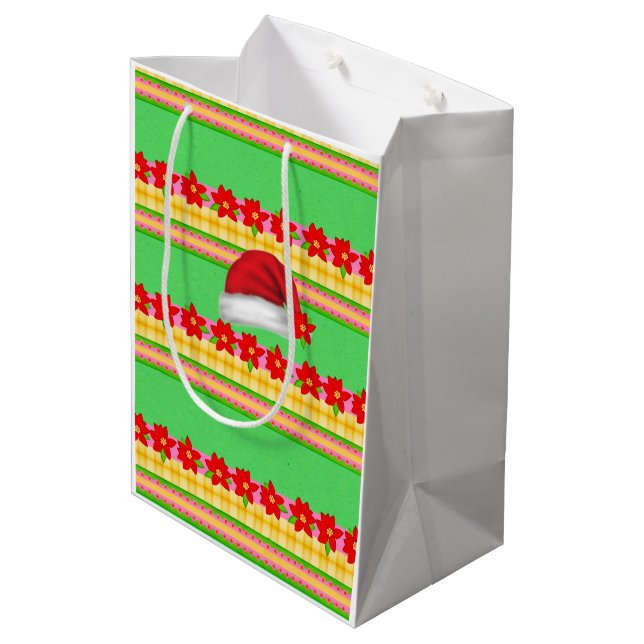 Red Hat Merry Christmas Gift Bags (Back Angled)