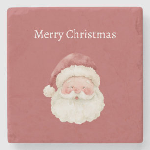 Red Hat Santa Christmas Stone Coaster