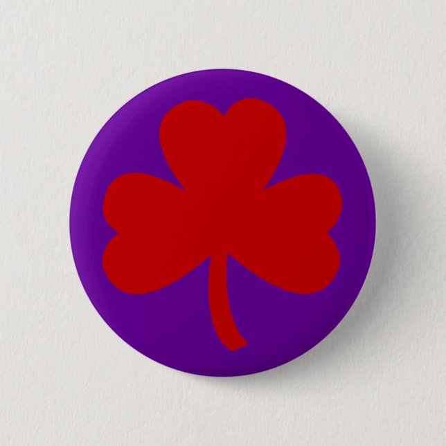 Red Hat Shamrock 6 Cm Round Badge (Front)