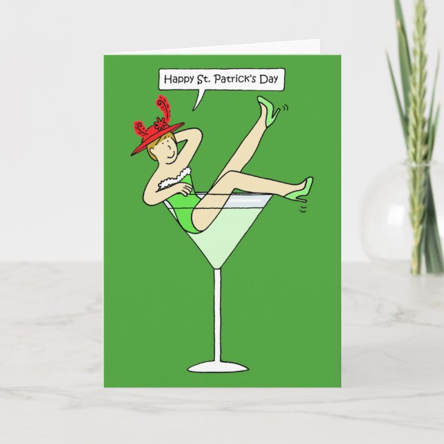 Red Hat St. Patrick's Day Lady Card (Front)