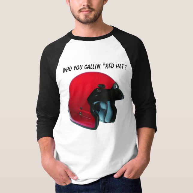Red Hat with Biker Attitude T-Shirt (Front)