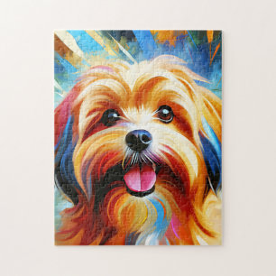 Red Havanese Dog Acrylic Print Dog Lover Gift Jigsaw Puzzle