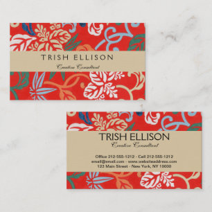 Red Hawaiian Japanese Kimono Business Card
