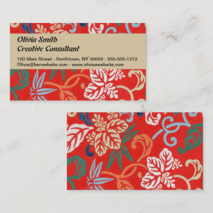 Red Hawaiian Japanese Kimono Business Card